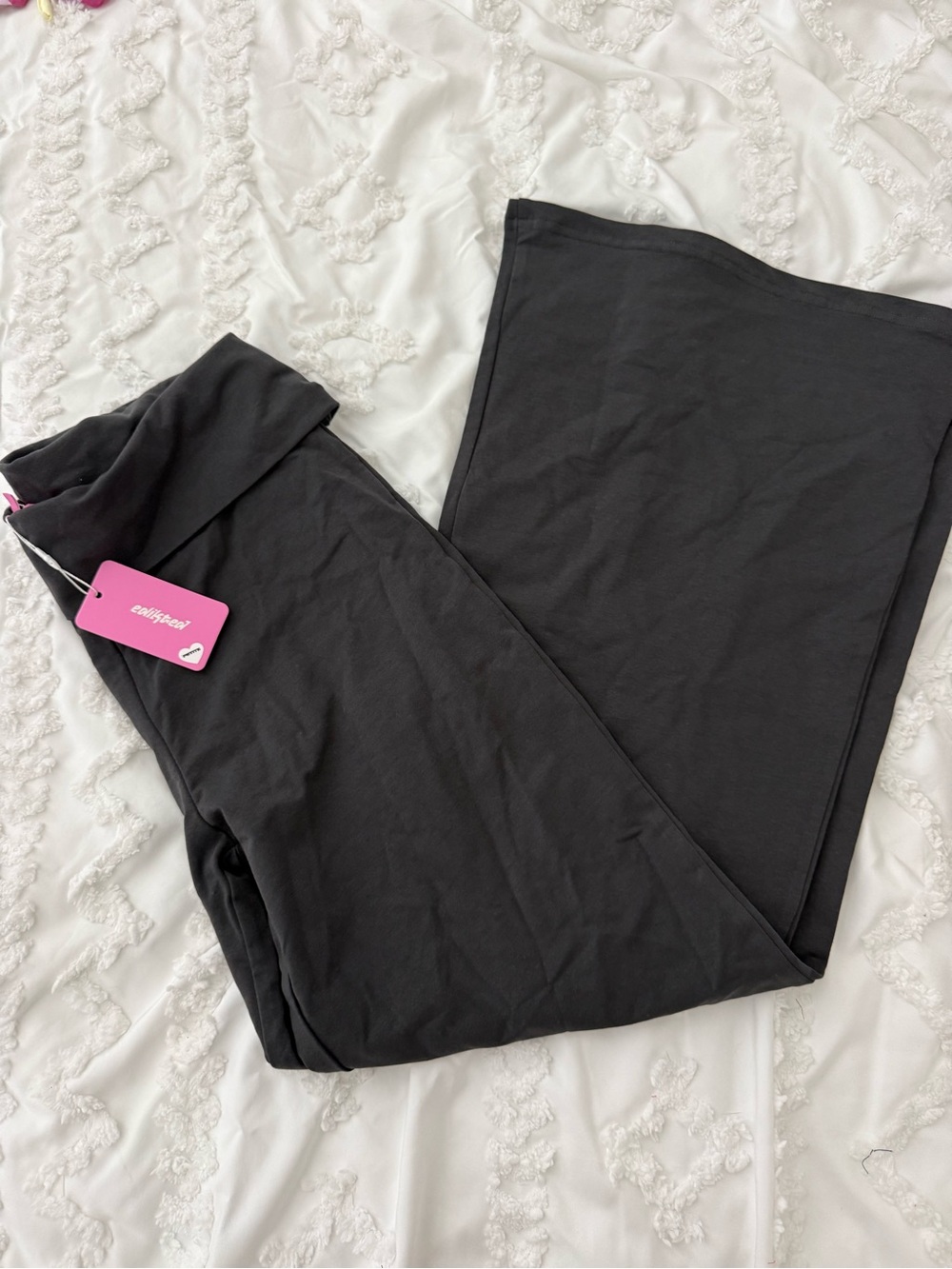 Black foldover pants